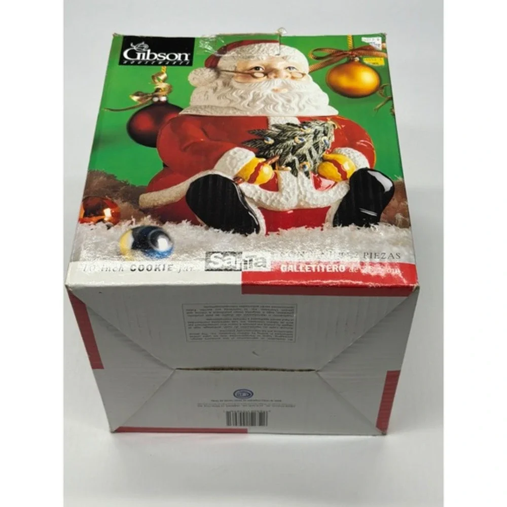 Gibson Housewares Santa Claus Ceramic Cookie Jar 10 Inch Decorative Holiday Xmas